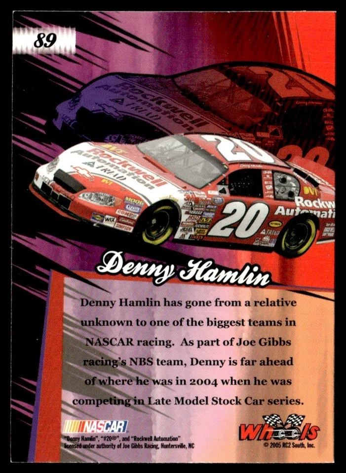 2005 Wheels American Rookie Thunder Denny Hamlin #89 - Image 2 of 2