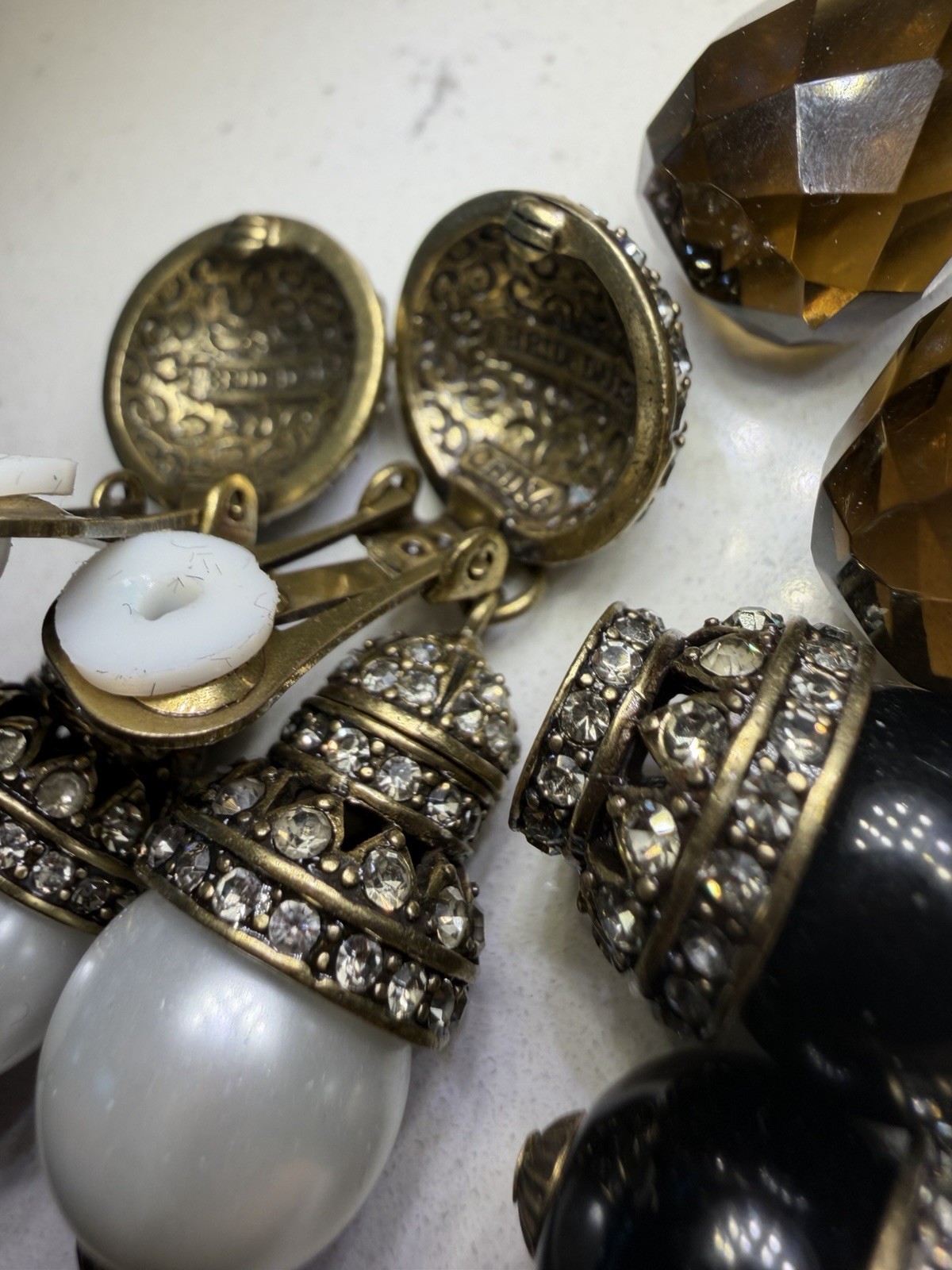 Heidi daus interchangeable earrings set pearl bla… - image 13