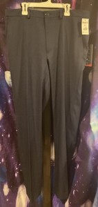 NWT Chaps Slim Fit Flat Front Performance Pants 34x 32 NEW Navy Blue