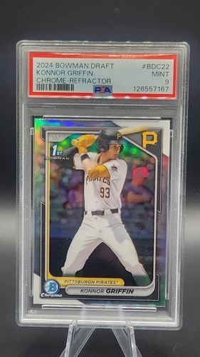 2024 Bowman Draft 1st Chrome Refractor Konnor Griffin #BDC22 PSA 9 Pitts Pirates