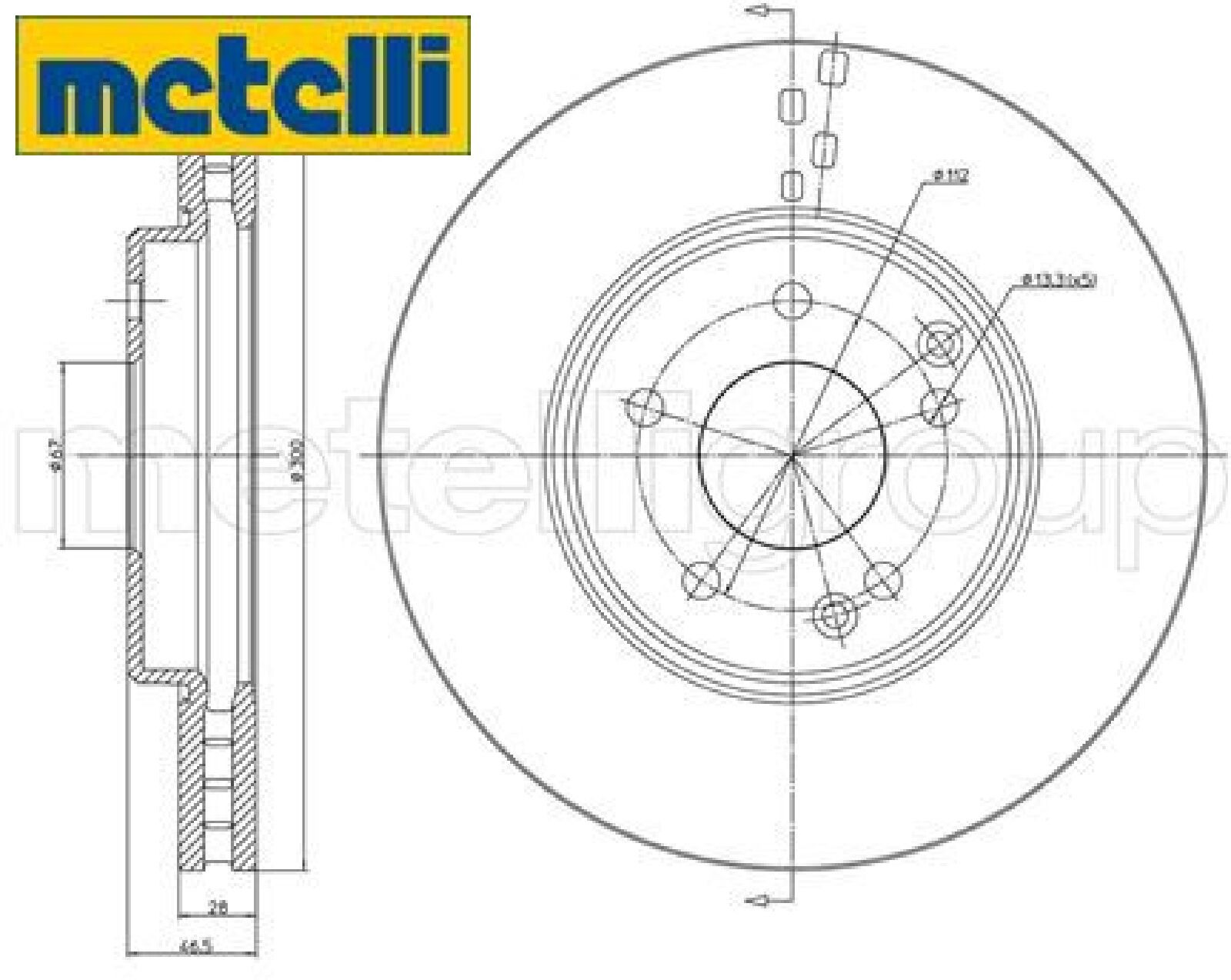 2x Bremsscheibe metelli 23-0753C 2 Bremsscheiben Vorderachse Vorne