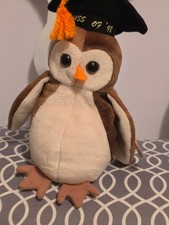 Ty Beanie Baby "Wise" the Owl  8" Plush Stuffed Animal Toy 1998 MWMTs