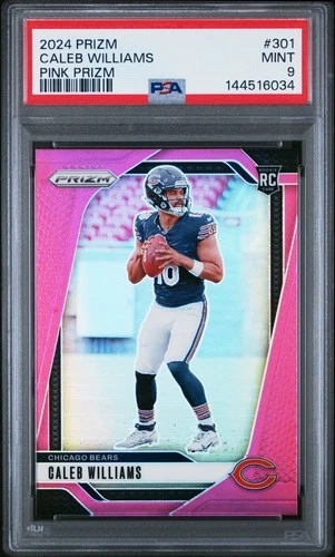 144516034 Caleb Williams 2024 Panini Prizm #301 Pink Rookie RC PSA 9