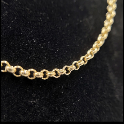 18K Yellow Plain Gold Italian Style 19 inch Belcher Chain 3.6mm Width