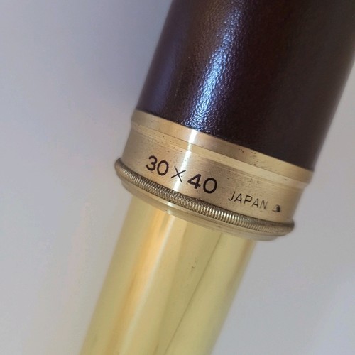 Vintage Telescope with Leather And Brass  3 Tier 30 X 40 Japan Nautical  - Picture 6 of 6