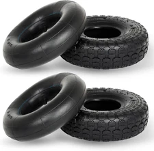 4.10/3.50-4 Replacement Tire and Inner Tube Set, 2 Pack 10" Heavy Duty Tire Tube