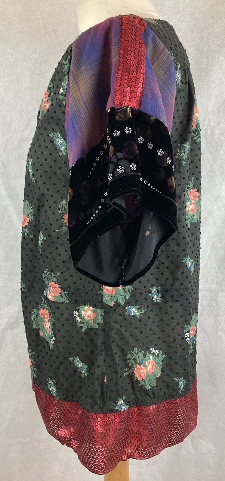 Topshop Black Multi Print Patchwork Sequin Smock … - image 6