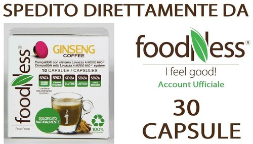 100 capsule Foodness caffè al ginseng senza Lattosio compatibili Nespresso  – Caffè e Dintorni