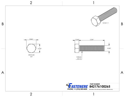10 Stück 1/2-13 X 2-1/4 Zoll Sechskantschrauben – Edelstahl 18-8, Vollgewinde – Von Fastenere