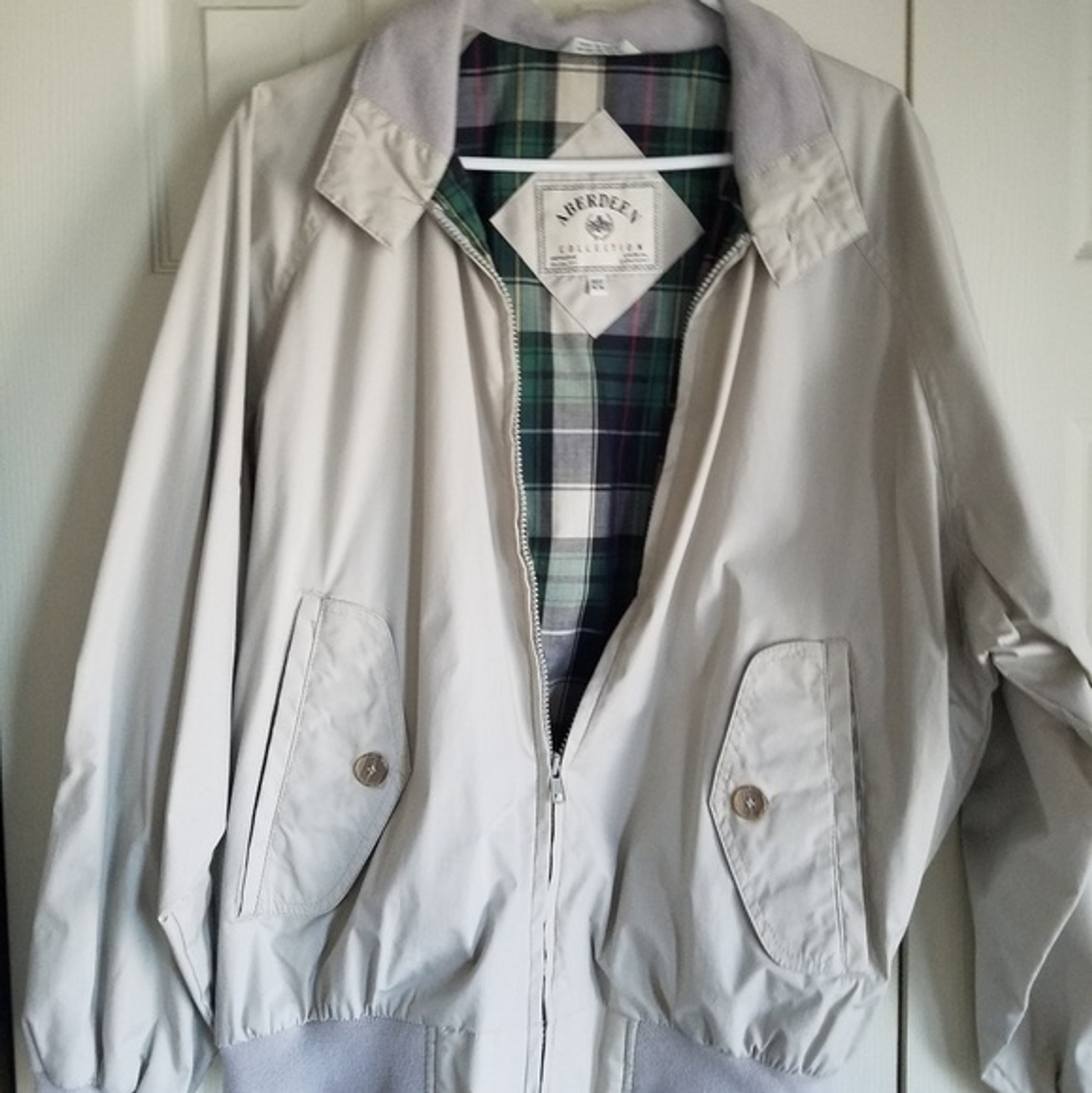 Aberdeen Collection Men's Stone Jacket with Plaid Lin… Gem