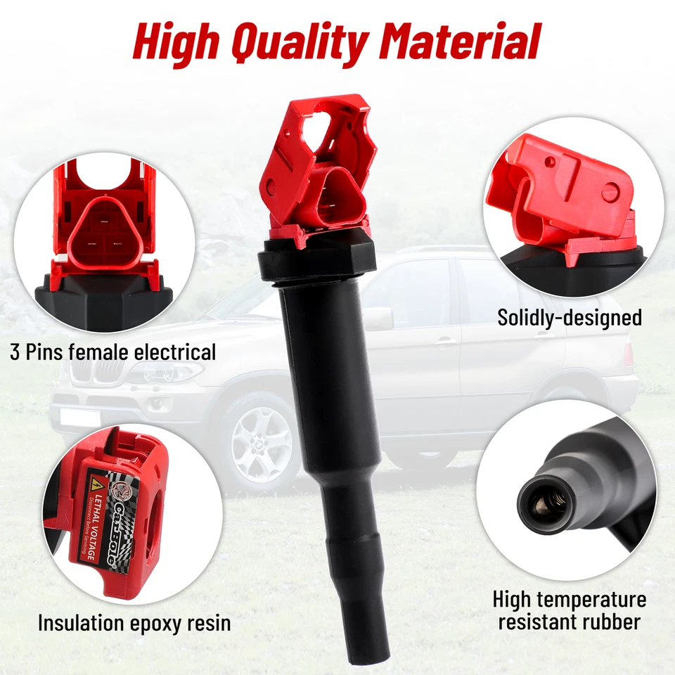 Paquete de bobinas de encendido de alto rendimiento 6XUF592 para BMW 328i 535i 550i 750i X3 X5 X6 Foto 2 de 4