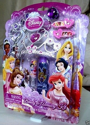 PRINCESA DISNEY, KIT DE BELLEZA Y ACCESORIOS PARA NIÑOS, CONJUNTO DE JOYERÍA COSMÉTICA Y MAQUILLAJE, 5+, NUEVO - Imagen 3 de 7