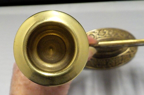 VINTAGE TAMAR BRASS JUDAICA SHABBAT CANDELABRA MADE IN ISRAEL EXCELLENT PREOWNED - Picture 7 of 9