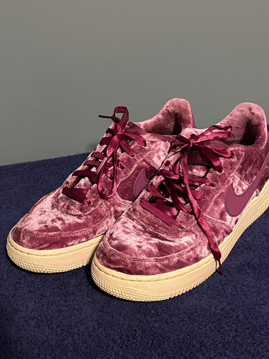 burgundy velvet air force 1