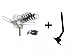 HDTV Outdoor Over The Air Antenna with Black J-Pole Mast Mount Remote 150 Miles