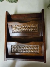 Hanging Wooden Envelope Holder With Hinged Key Holder Inside