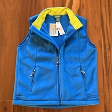 Girl s LL Bean Blue Fleece Zip Vest, Zip Pockets, Size Large, NWT