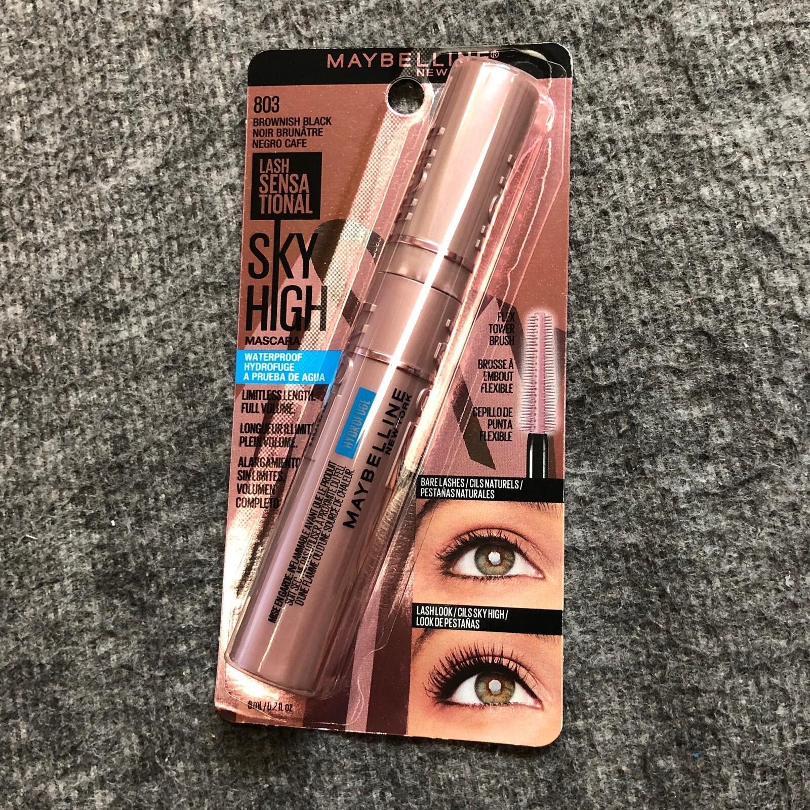 MAYBELLINE Lash Sensational SKY HIGH Mascara WATERPROOF Brownish Black 803 NEW