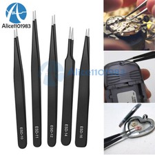 6pcs Tweezers Set Precision Stainless Steel ESD Electronic Repair Tools New