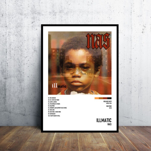 Illmatic - Nas Album Poster 20x30" 24x36" Custom Music Canvas Poster - Afbeelding 1 van 5