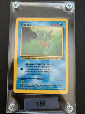 horsea pokemon card 1995 Pokémon Rare 49/62 comes with screw down case [Colorless][Colorless] Vintage 1999 90s Nintendo Pokemon