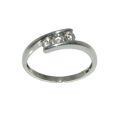 ladies white gold dress rings Women's 9ct & clear stoned ring size P TikTok-1
