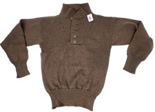 USGI Acrylic Brown Henley 5 Button Sweater NO SIZE TAG see description