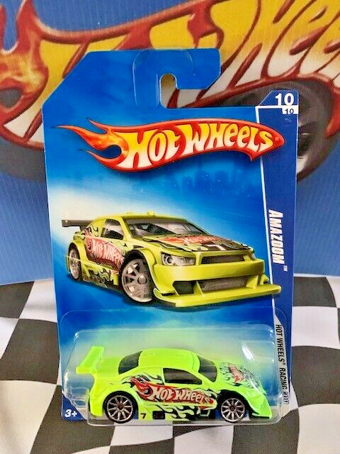 Hot Wheels 2009 HW Racing 10/10 076 Amazoom NEON YELLOW 10SP
