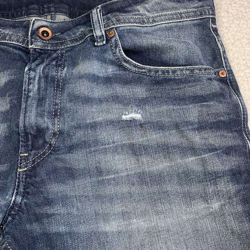 Men Diesel Thommer Jeans Size 38x32 Blue Slim Skinny Distressed 38 x 28.5 Actual - Picture 10 of 12