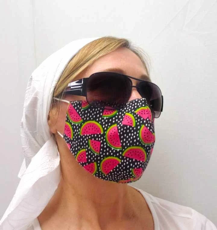 Mascarilla facial suave ~ Alambre para nariz ~ Doble tela lavable con bolsillo de filtro Algodón Foto 4 de 4