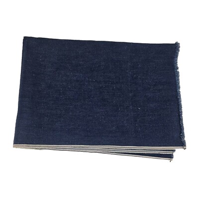 Vintage Selvedge Blueline Denim Fabric 27x40'' Redline Dark Wash Large Piece NOS