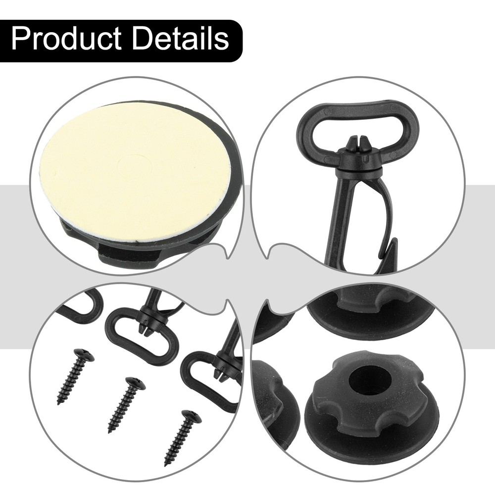 Hooks Interior Trim 4pcs Black Car Accessories High Viscosity Mount Set