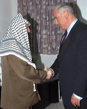 Prime Minister Benjamin Netanyahu of Israel & Yasser Arafat 8x10 Photo Reprint