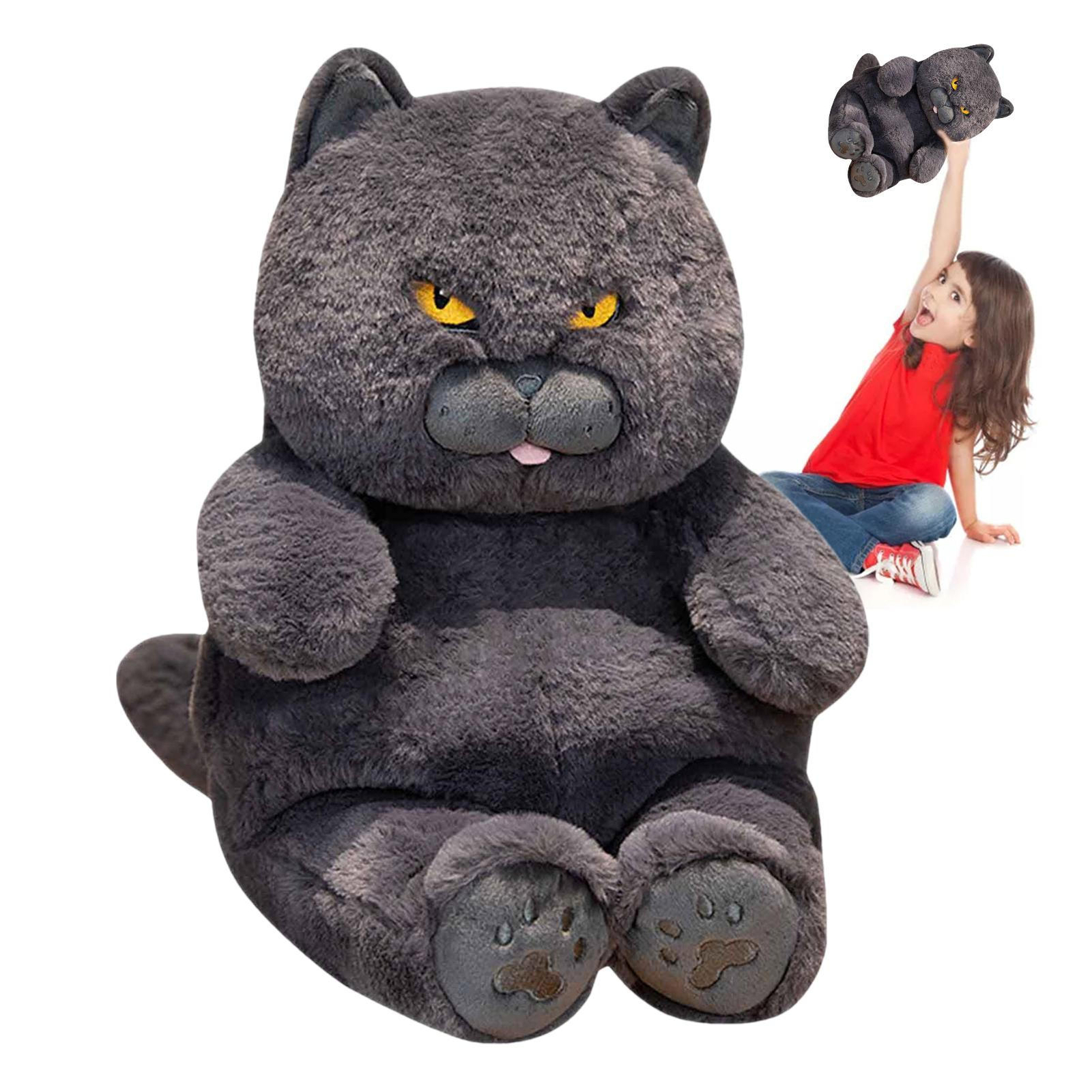 Stuffed Cat Grey Plush Shorthair Animal Cat Baby Toys Gift Home