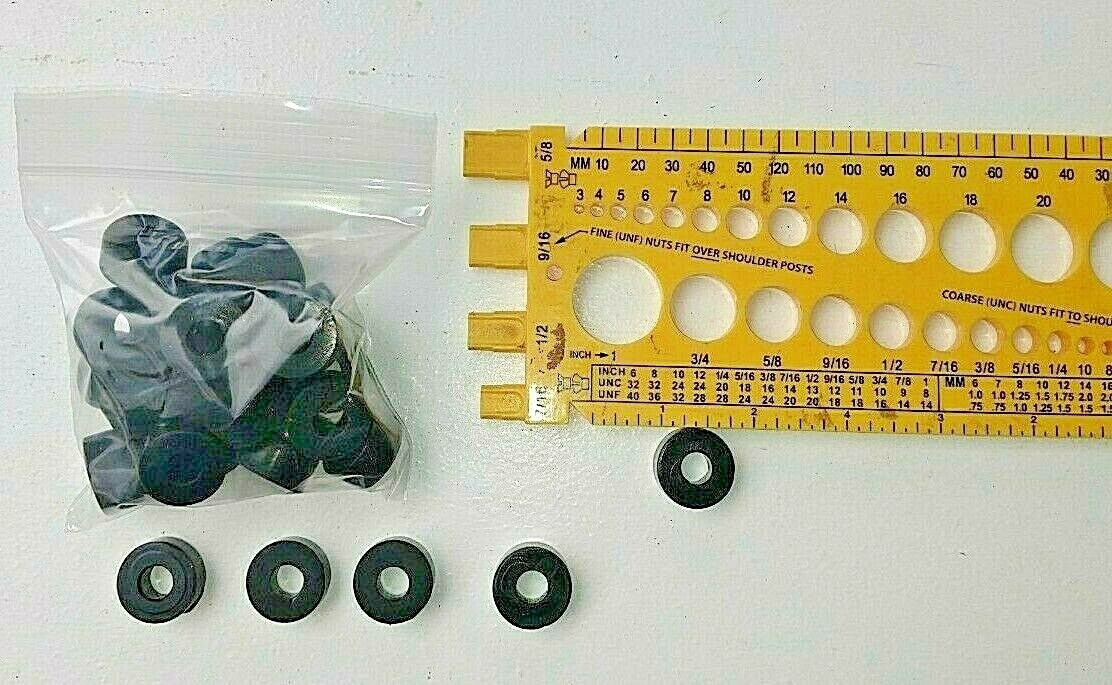 Rubber Spacers, Black Neoprene 13/16 O.D. 3/8 I.D. 3/8 Thick Qty