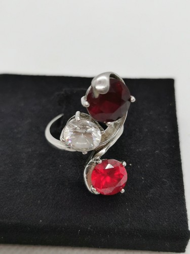 Bague Vintage Argent 925 Avec Quartz Rose - Taille 55 - Occasion Romantique
