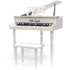 Little Legends LLBGD303W 30-Key Baby Grand Piano with Bench, White