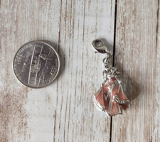 Disney Sleeping Beauty Aurora Pink Dress Fashion Silver Clip On Charm Bracelet