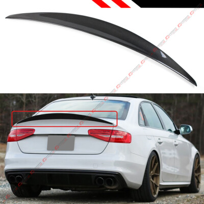 FOR 2008-2012 AUDI A4 B8 ENL HIGHKICK STYLE DUCKBILL CARBON FIBER TRUNK SPOILER