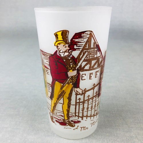 Hazel Atlas Charles Dickens Figur Milchglas 50er Jahre Becher 8er Set schön - Bild 2 von 14