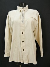 Size M costume shirt Isar costumes beige with Edelweiss embroidery great shirt th2313