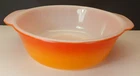 Vintage Anchor Hocking Fire-King Rainbow Tangerine 2 qt Serving Bowl