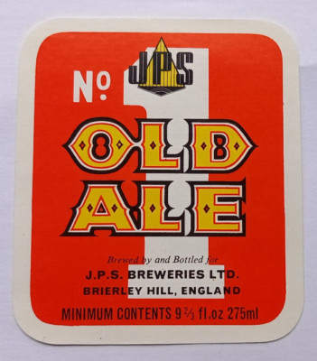 JPS Breweries - Brierley Hill - No. 1 Old Ale - 275ml  - Vintage Beer Label