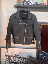60s/70s Fringe Leather Jacket Motorcycle Biker Vintage