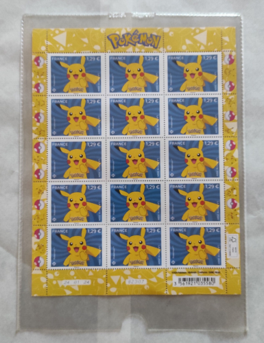 Planche de 15 timbres Poste Pokemon édition limitée Poke Stamp neuf pikachu - Picture 1 of 7