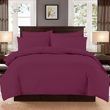 Plain Duvet Quilt Cover with Pillow Case Bedding Set Single Double King All Size