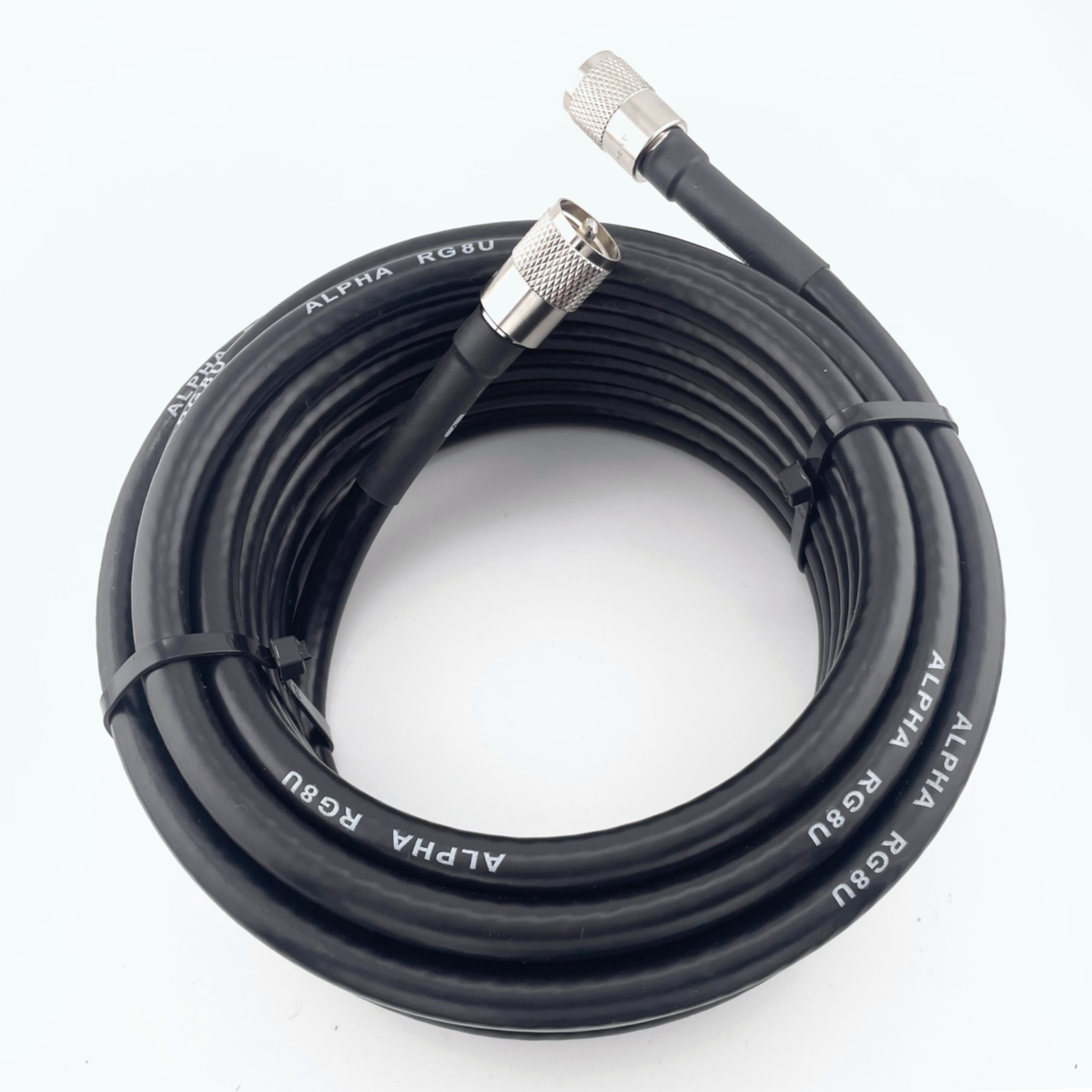 ALPHA - 100ft RG8u Coax Cable with AMPHENOL PL259s attached | eBay