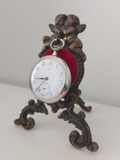 Omega Grand Prix 1900 Pocket Watch Silver 800 Manual Winding with Stand