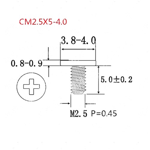 M2.5 x 5mm Phillips Flat Head Screw Black Nickel Plated - Picture 3 of 6