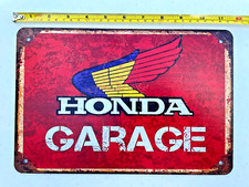 Honda Garage Tin Sign Honda Logo Retro Vintage Wings Metal Art Office Man Cave
